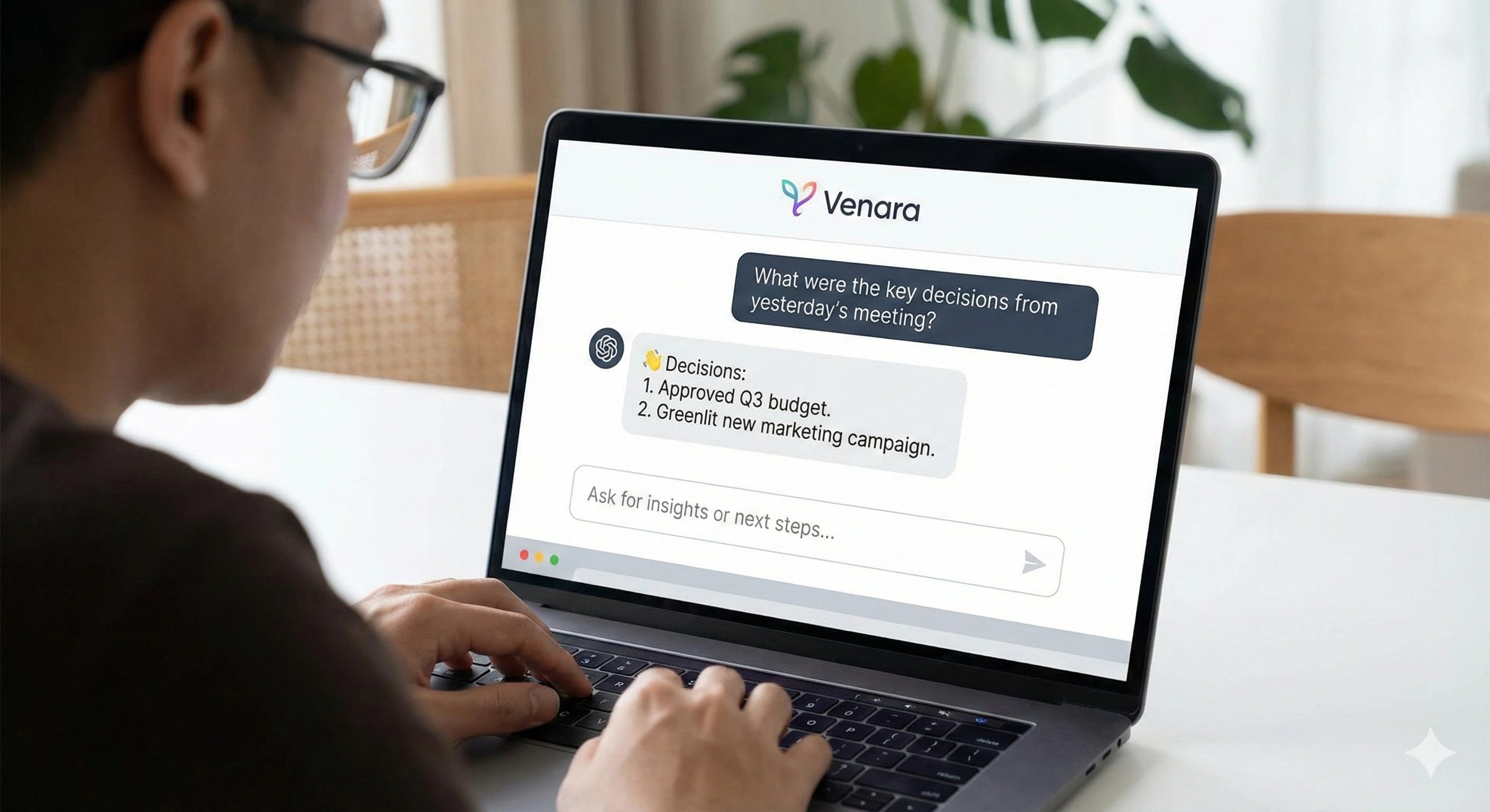 Ask Venara when needed